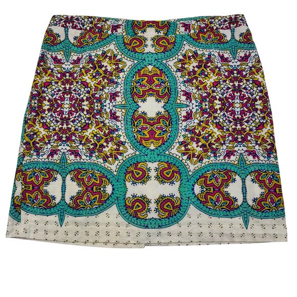 Lucy & Laurel Dresses & Skirts - Lucy & Laurel Boho Natural Lightweight Floral Linen Blend Skirt Women's Size 12